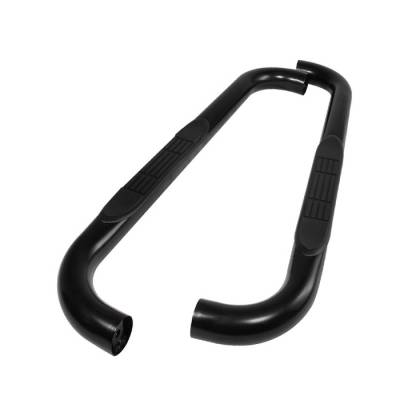 Jeep Wrangler Spyder 3 Inch Round Side Step Bar- Powder Coated Black - SSB-JW-A07S0906-BK