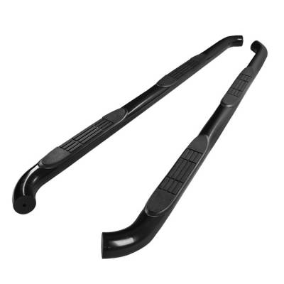 Jeep Wrangler Spyder 3 Inch Round Side Step Bar- Powder Coated Black - SSB-JW-A07S0908-BK