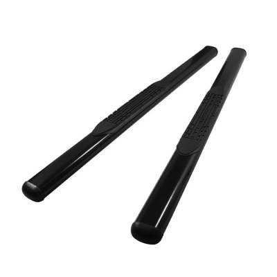 Jeep Wrangler Spyder 4 Inch Oval Side Step Bar- Powder Coated Black - SSB-JW-A09S0909-BK