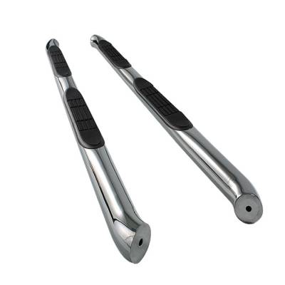 Nissan Frontier Spyder 3 Inch Round Side Step Bar T-304 Stainless SteelPolished - SSB-NF-A01S1224T