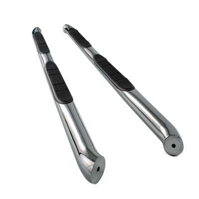 Nissan Frontier Spyder 3 Inch Round Side Step Bar T-304 Stainless SteelPolished - SSB-NF-A01S1224T