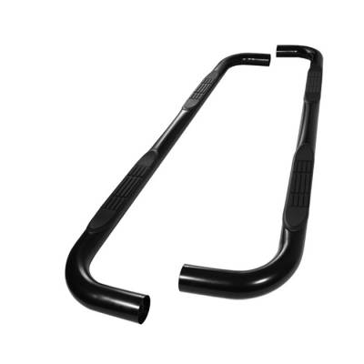 Nissan Murano Spyder 3 Inch Round Side Step Bar- Powder Coated Black - SSB-NMU-A07S1211-BK