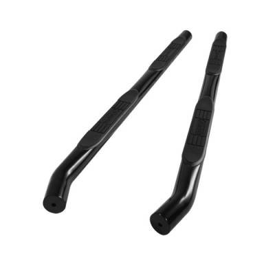 Nissan Xterra Spyder 3 Inch Round Side Step Bar- Powder Coated Black - SSB-NX-A07S1218H-BK