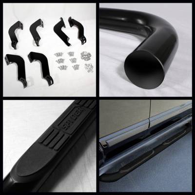 Spyder Auto - Toyota Tundra Spyder 3 Inch Round Side Step Bar - Black Powder Coat - SSB-TT-E07S1047-BK - Image 2