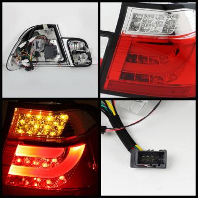 Spyder Auto - BMW 3 Series 4DR Spyder LED Light Bar Taillights - Red Clear - 111-BE4602-4D-LBLED-BK - Image 2