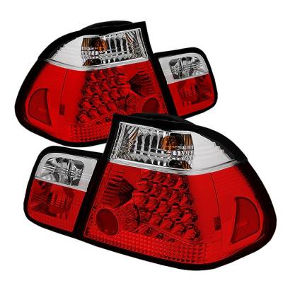 BMW 3 Series 4DR Spyder LED Taillights - Red Clear - 111-BE4602-4D-LED-RC
