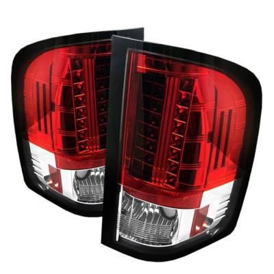Spyder - Chevrolet Silverado Spyder LED Taillights - Red Clear - 111-CS07-LED-RC - Image 1