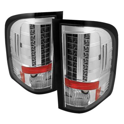 Chevrolet Silverado Spyder LED Taillights - Chrome - 111-CS2010-LED-C