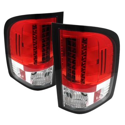 Chevrolet Silverado Spyder LED Taillights - Red Clear - 111-CS2010-LED-RC