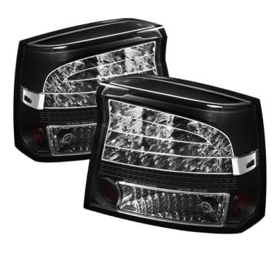 Dodge Charger Spyder LED Taillights - Black - 111-DCH05-LED-RC