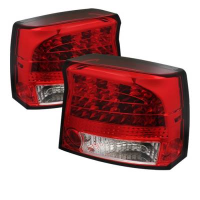Dodge Charger Spyder LED Taillights - Red Clear - 111-DCH09-LED-RC