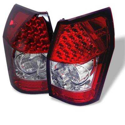 Dodge Magnum Spyder LED Taillights - Red Clear - 111-DMAG05-LED-RC