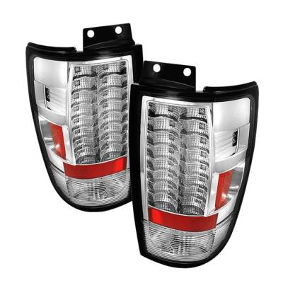 Ford Expedition Spyder Version 2 LED Taillights - Chrome - 111-FE97-LED-G2-C
