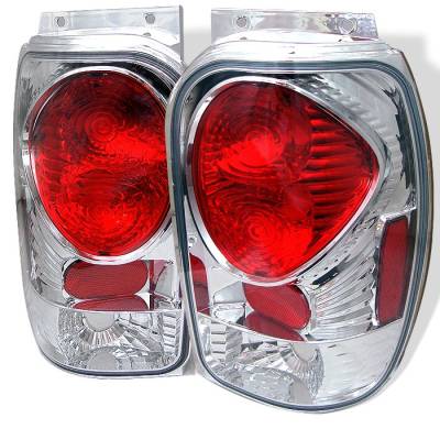 Ford Explorer Spyder Euro Style Taillights - Chrome - 111-FEXP98-C