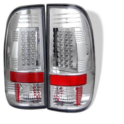 Ford F250 Superduty Spyder LED Taillights - Chrome - 111-FF15097-LED-C
