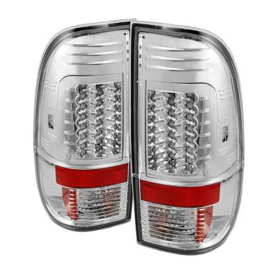 Ford F550 Spyder Version 2 LED Taillights - Chrome - 111-FF15097-LED-G2-C