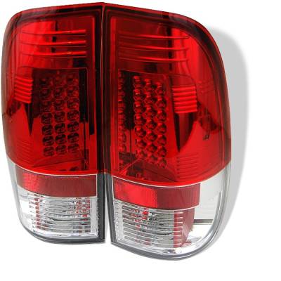 Ford F550 Spyder LED Taillights - Red Clear - 111-FF15097-LED-RC