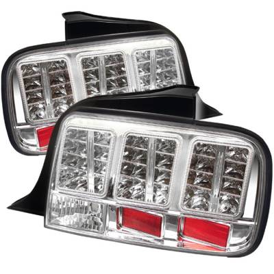 Ford Mustang Spyder LED Taillights - Chrome - 111-FM05-LED-C
