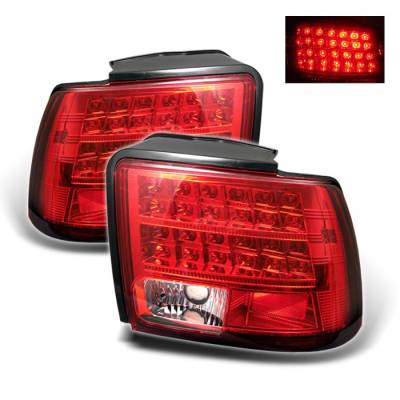 Ford Mustang Spyder LED Taillights - Red Clear - 111-FM99-LED-RC