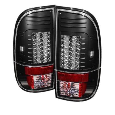 Ford F350 Superduty Spyder Version 2 LED Taillights - Black - 111-FS07-LED-G2-BK
