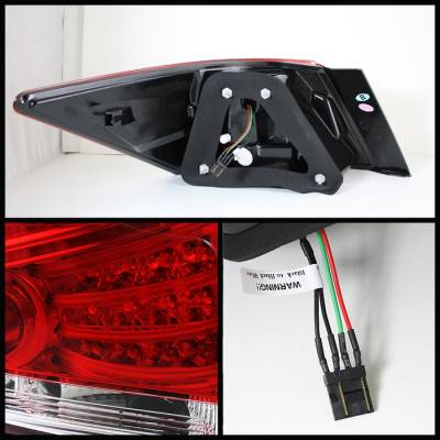 Spyder - Honda Accord 4DR Spyder LED Taillights - Red Clear - 111-HA08-4D-LED-RC - Image 2