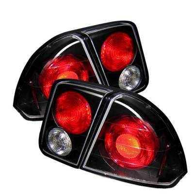 Honda Civic 4DR Spyder Euro Style Taillights - Black - 111-HC01-4D-BK