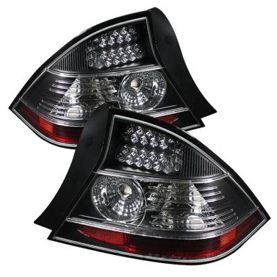 Honda Civic 2DR Spyder LED Taillights - Black - 111-HC04-2D-LED-BK