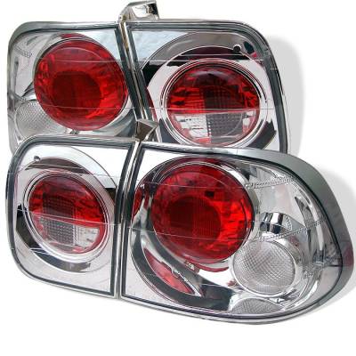 Honda Civic 4DR Spyder Euro Style Taillights - Chrome - 111-HC96-4D-C