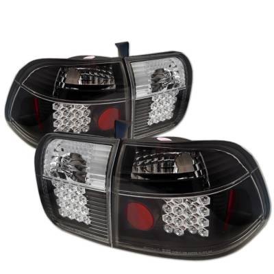 Honda Civic 4DR Spyder LED Taillights - Black - 111-HC96-4D-LED-BK