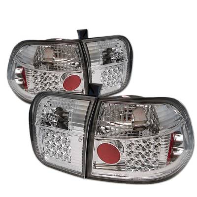 Honda Civic 4DR Spyder LED Taillights - Chrome - 111-HC96-4D-LED-C