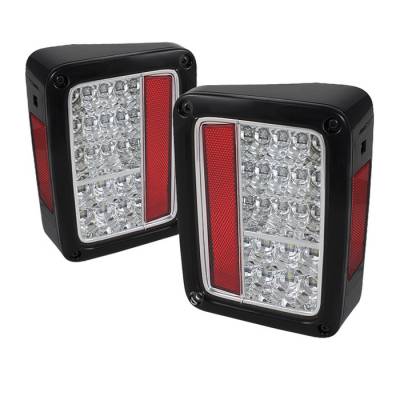 Jeep Wrangler Spyder LED Taillights - Chrome - 111-JWA07-LED-C