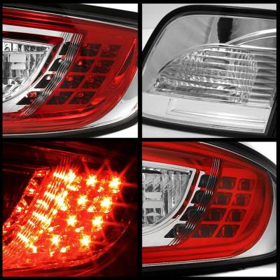 Spyder - Mazda 3 4DR Spyder LED Taillights - Red Clear - 111-M303-LED-RC - Image 2