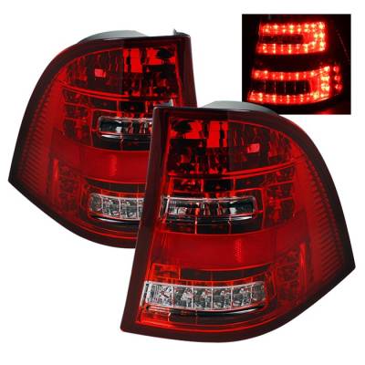 Mercedes-Benz ML Spyder LED Taillights - Red Clear - 111-MBW16398-LED-RC
