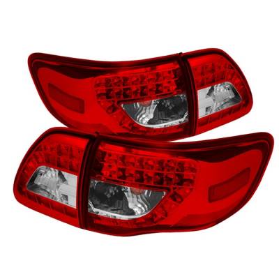Spyder - Toyota Corolla Spyder LED Taillights - Red Clear - 111-TC09-LED-RC - Image 1