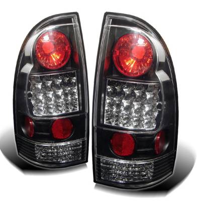 Toyota Tacoma Spyder LED Taillights - Black - 111-TT05-LED-BK