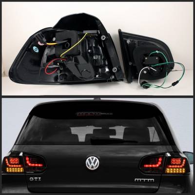 Spyder Auto - Volkswagen Golf GTI Spyder LED Taillights - Black - 111-VJ99-SM - Image 2