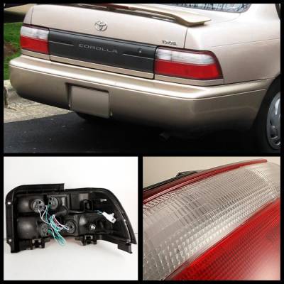 Spyder - Toyota Corolla Spyder Taillights - Red Clear - ALT-CH-TC93-RC - Image 2