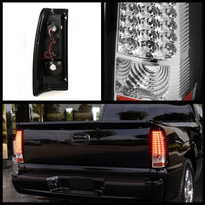 Spyder - Chevrolet Silverado Spyder LED Taillights - Chrome - ALT-ON-CS03-LED-C - Image 2