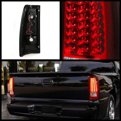 Spyder - Chevrolet Silverado Spyder LED Taillights - Red Clear - ALT-ON-CS03-LED-RC - Image 2