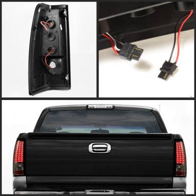 Spyder - Chevrolet Silverado Spyder LED Taillights - Chrome - ALT-ON-CS99-LED-C - Image 2