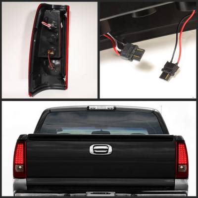 Spyder - Chevrolet Silverado Spyder LED Taillights - Red Clear - ALT-ON-CS99-LED-RC - Image 2