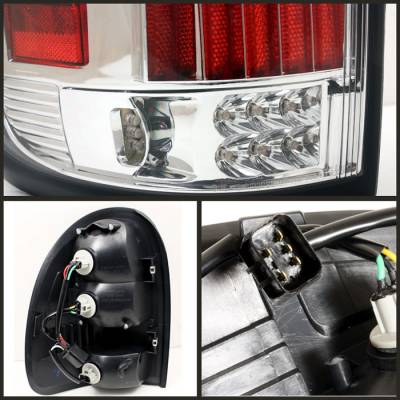 Spyder - Dodge Caravan Spyder LED Taillights - Chrome - ALT-ON-DC96-LED-C - Image 2