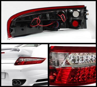 Spyder - Porsche 911 Spyder LED Taillights - Red Clear - ALT-ON-P99699-LED-RC - Image 2