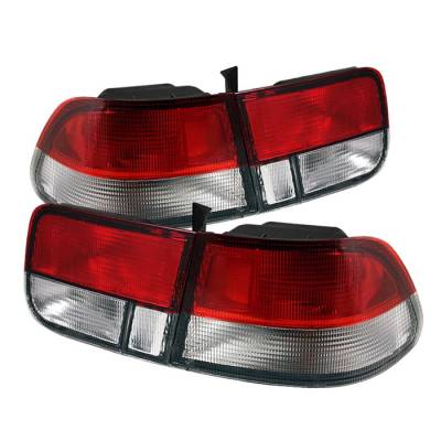Honda Civic 2DR Spyder Taillights - Red Clear - ALT-ZO-HC96-2D-RC