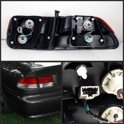 Spyder Auto - Honda Civic 2DR Spyder Taillights - Red Clear - ALT-ZO-HC96-2D-RC - Image 2