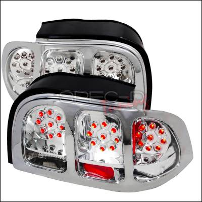 Ford Mustang Spec-D LED Taillights - Chrome - LT-MST94CLED-KS