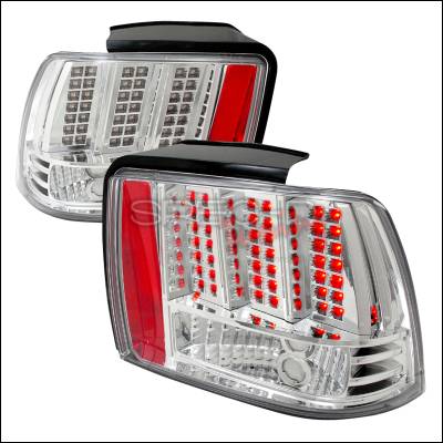 Ford Mustang Spec-D LED Taillights - Chrome - LT-MST99CLED-DP