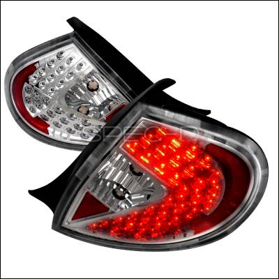 Dodge Neon Spec-D LED Taillights - Chrome with Clear Lens - LT-NEO99CCLED-WJ