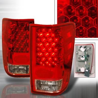 Nissan Titan Spec-D LED Taillights - Red - LT-TIT04RLED-KS