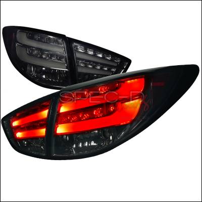 Hyundai Tucson Spec-D LED Taillights - Smoke with Lights - Bar - LT-TUC10GLED-TM